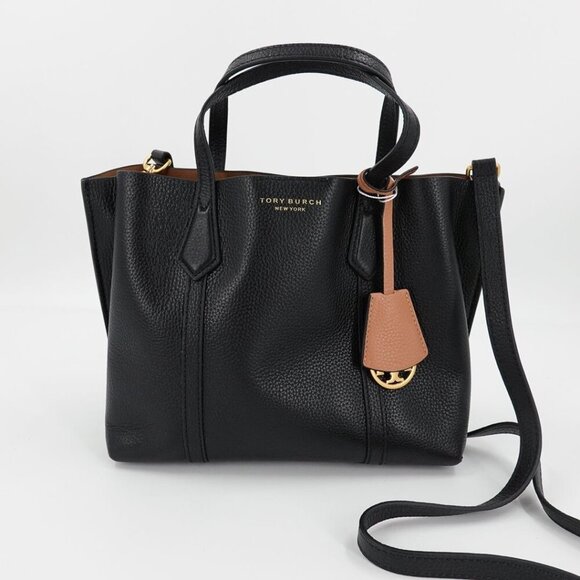 Tory Burch Perry Small Triple Compartment Tote Black - Picture 10 of 12